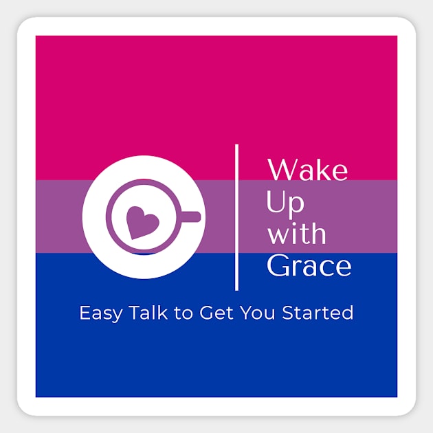 WUWG White Logo_Bi Flag Sticker by Grace's Grove Audio